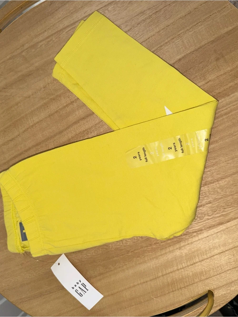 GAP Bright Yellow Leggings with Rainbow Stripe and Glitter Star